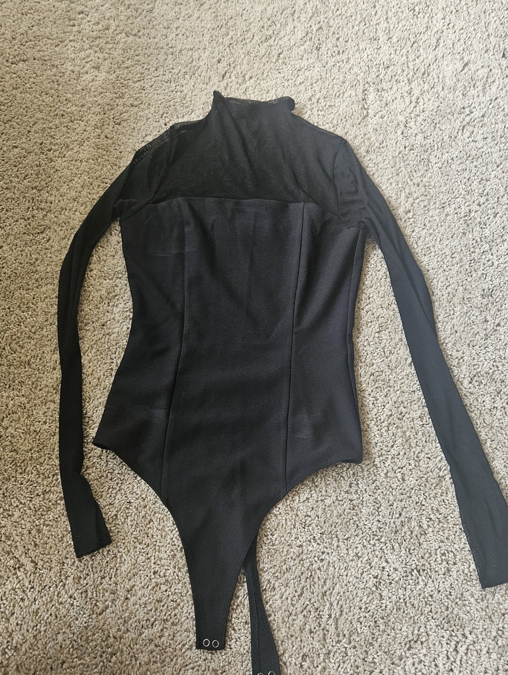 Abercrombie & Fitch Black Long Sleeve Mock Neck Bodysuit